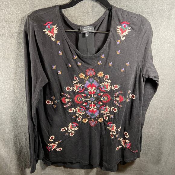 Lucky Brand Tops - lucky brand women top small embroidered cottagecore whimsigoth boho festival